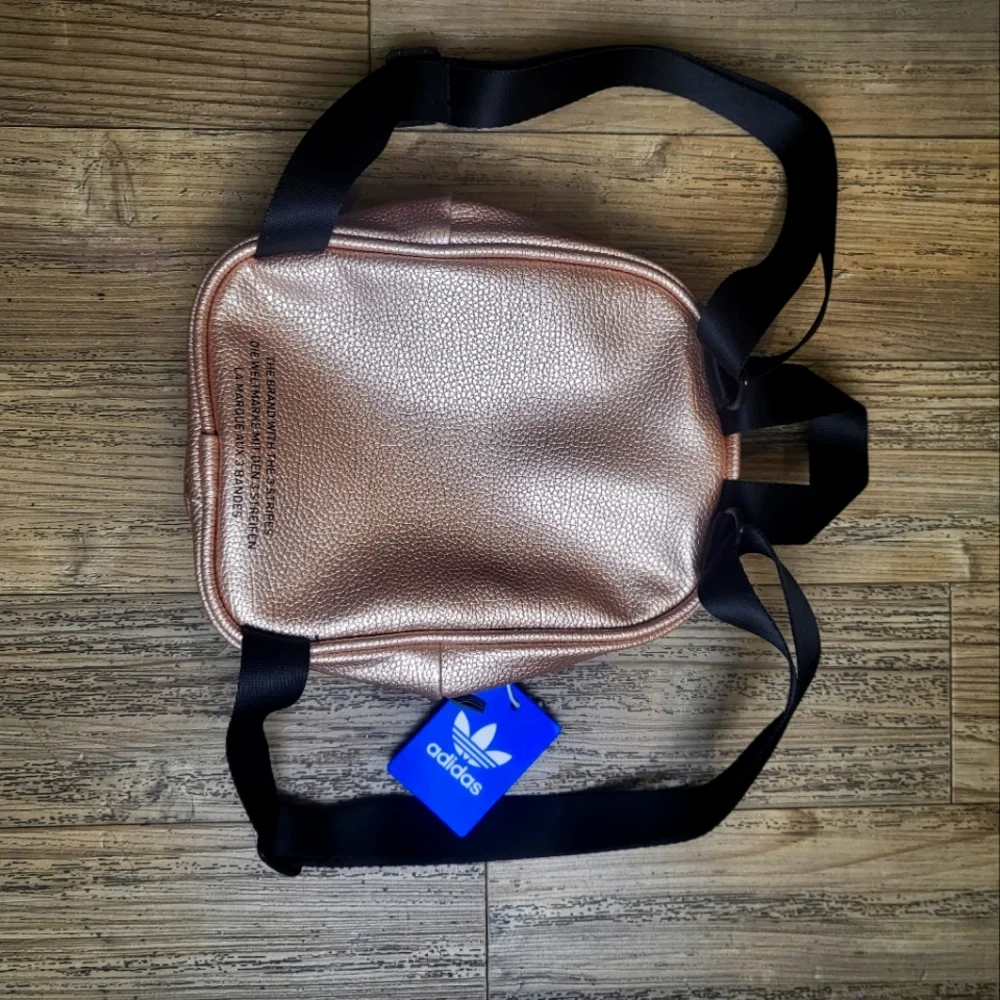 NWT.Adidas Women-Girl..ORI PU Leather Mini Backpack Rose Gold. Size Small 19*39 - Picture 3 of 7